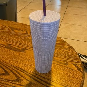 Starbucks lilac grid cup.